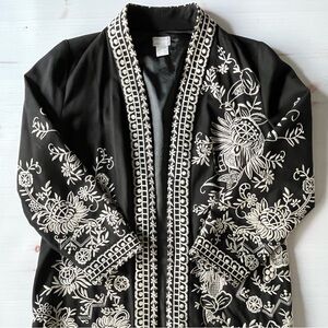 Black and White Embroidered Jacket